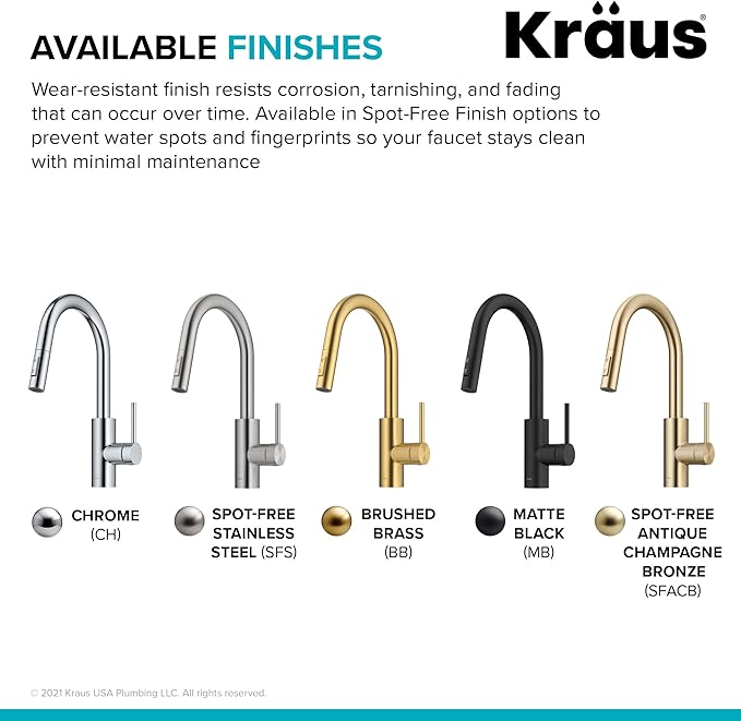 KRAUS Oletto Single Handle Pull Down Kitchen Faucet - Image 13