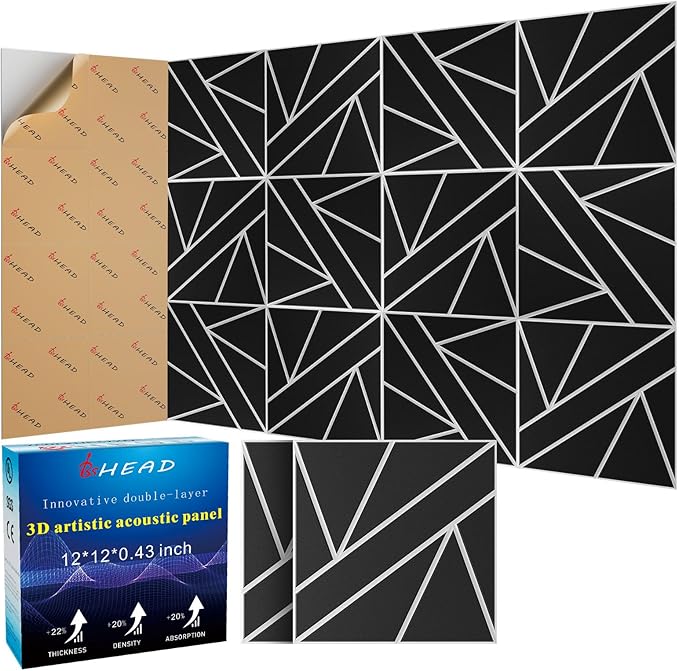 8 Pack 2-Layer Soundproof Wall Panels, 1.2lb/ft* High Density, Thicker 0.43 in by Staytunedforournewproduct