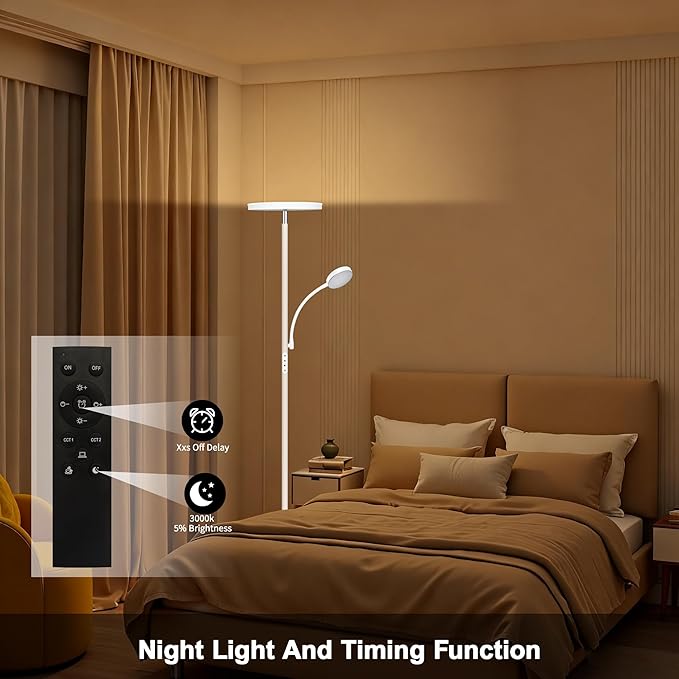 Floor Lamp, Upgraded 42W/4200LM Super Bright Floor Lamp, 2-in-1 LED Dimmable - Image 7