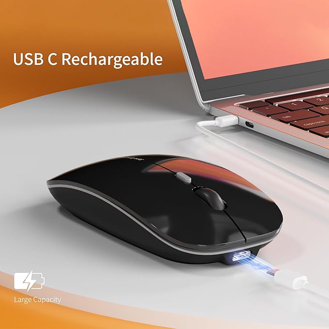 Uciefy Q5 Slim Rechargeable Wireless Mouse, 2.4G Portable Optical Silent Ultra - Image 3