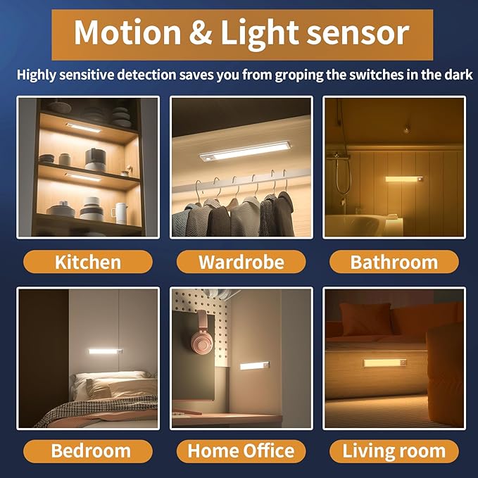 Under Cabinet Lights, 88 LED Operated Motion Sensor Light Indoor, 2200mAh USB - Image 6