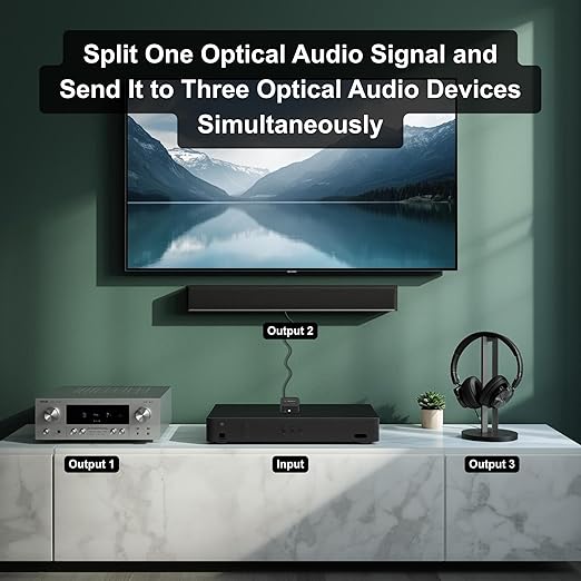 J-Tech Digital Toslink Optical Splitter 1 in 3 Out - Image 3