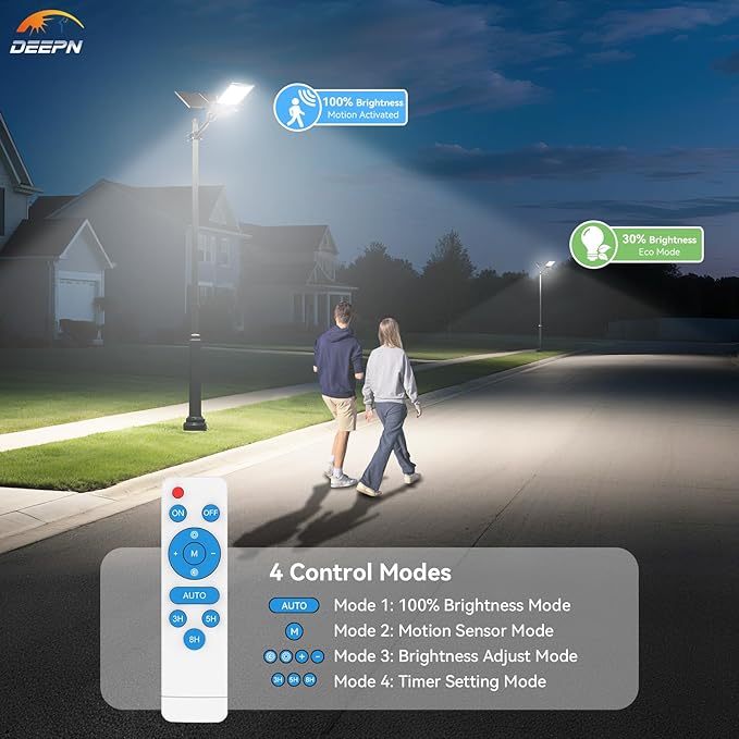 Deepn Solar Street Light 12000W Aluminum Commercial Grade Solar Parking Lot - Image 5