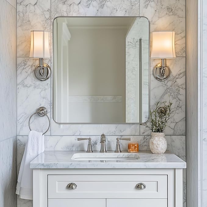 ANDY STAR Square Brushed Nickel Mirror by ANDYSTAR