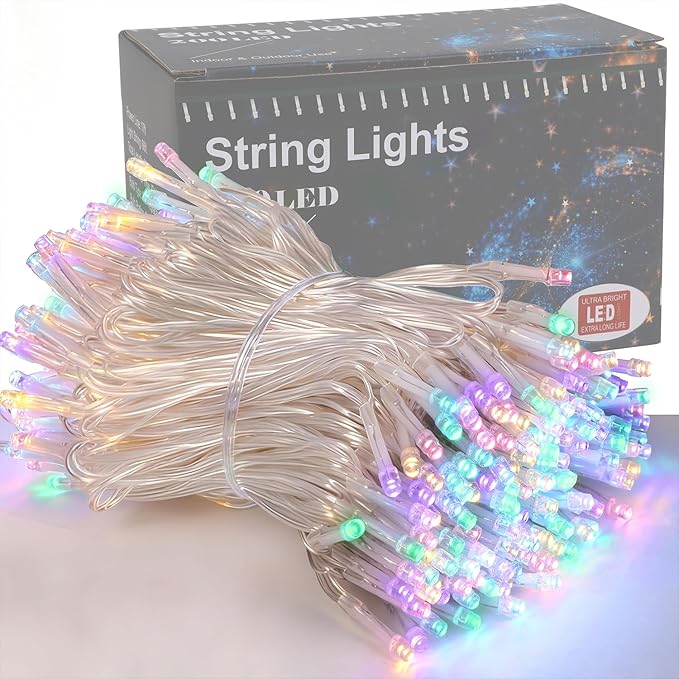HOME LIGHTING 66ft Easter Decorative Mini Lights, 200 LED Clear Wire Fairy by LJLNION