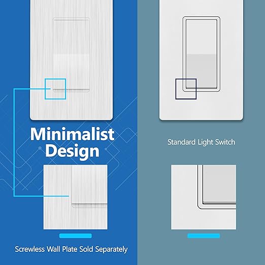 LIDER Brushed White Minimalist Design Decorator Switch - Image 4