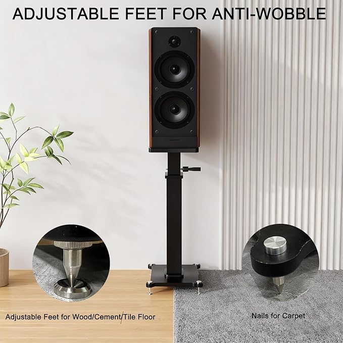 29.5-43.3in Height Adjustable Speaker Stands Pair up to 110lbs, Heavy Duty - Image 7