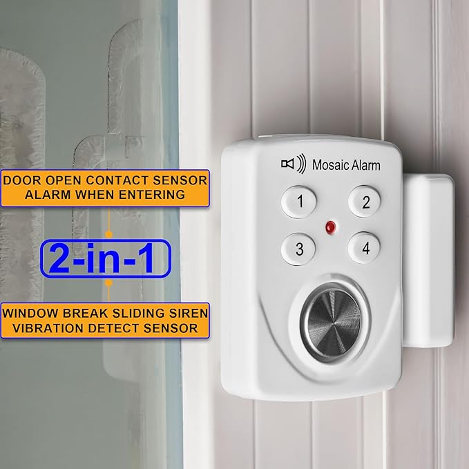 3 Pack Door Alarms with Delay When Left Open 130db Window Break Sliding Siren - Image 3