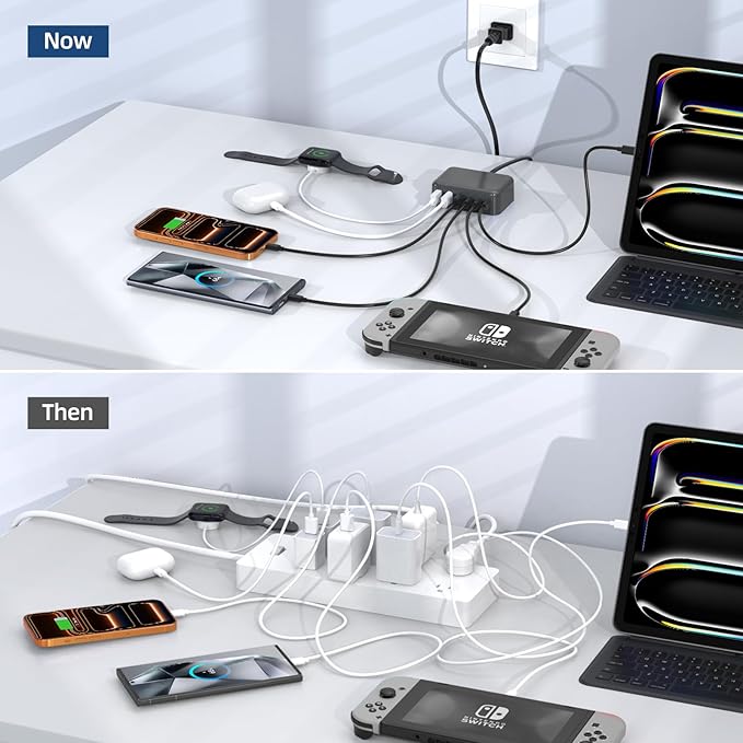 USB C Charger Block, 100W GaN 6 Port PD USB C QC USB A Wall Charger Adapter - Image 8