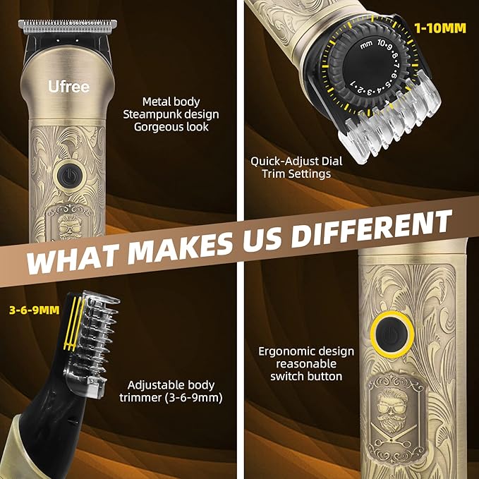 Ufree Beard Trimmer for Men, Electric Razor Shaver, Cordless Hair Clipper - Image 5