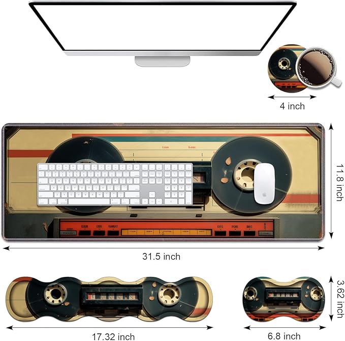 Ergonomic Keyboard Wrist Rest & Mouse Pad Wrist Rest Set, Large XXL Gaming Desk - Image 2