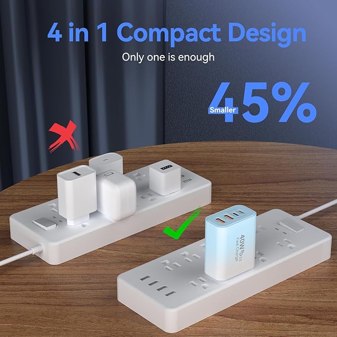 USB C Wall Fast Charger Block, 40W 4-Port Type C Chargers Fast Charging Blocks - Image 6
