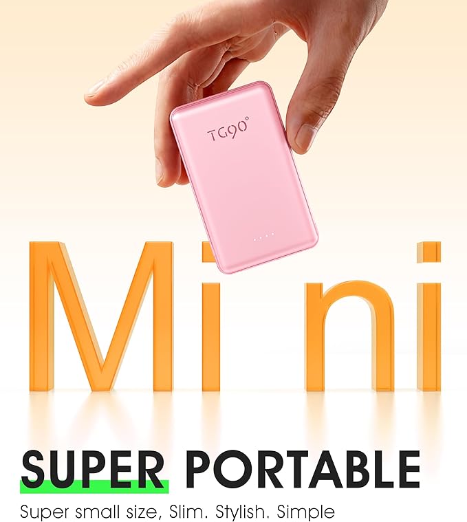 TG90° 5000mAh Portable Charger Built-in AC Wall Plug and Cables, Slim Fast - Image 5