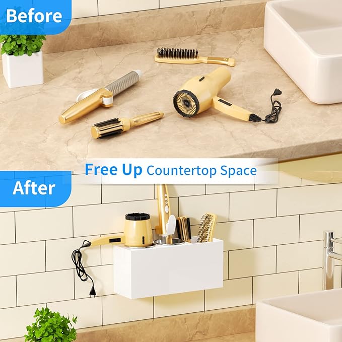 NIUBEE Wall Mount Hair Styling Tool Organizer - Image 7