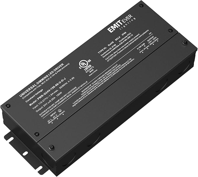 EMITEVER Dimmable Led Driver, 150W AC 110V-277V to DC 24V Transformer, 5-in-1 by EMITEVER