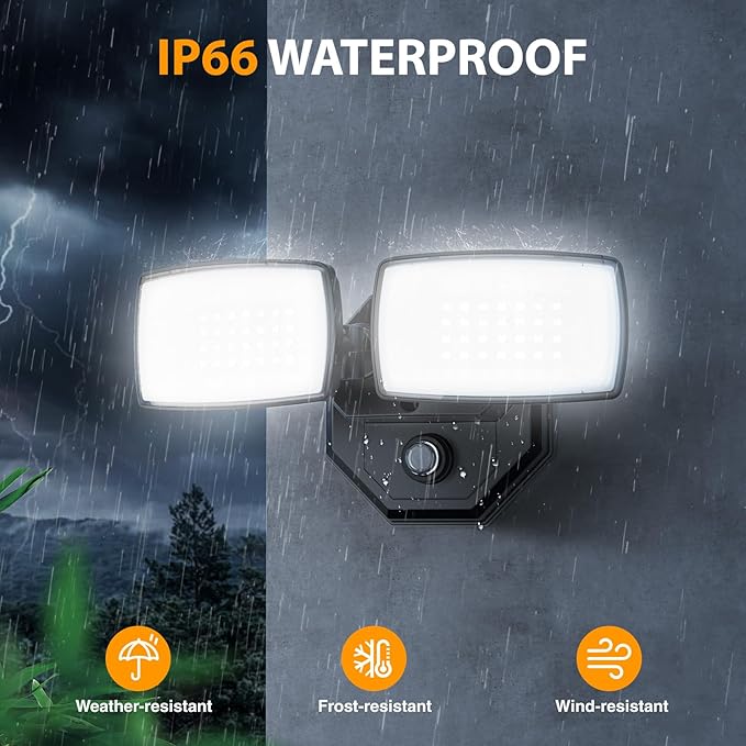 Onforu 32w 3200LM Dusk to Dawn Outdoor Lighting, 6500K Dual-Head Flood Light - Image 5
