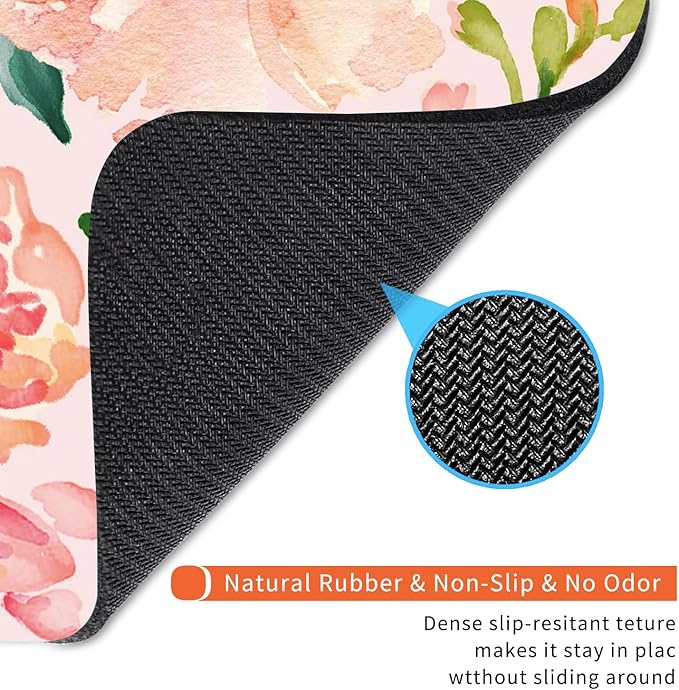 Armanza Square Mouse Pad Pink Watercolor Flower, Personalized Premium-Textured - Image 5