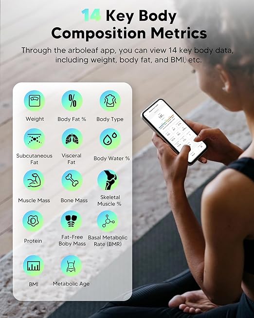 arboleaf Smart Scale for Body Weight and Fat, Body Composition Analyzer - Image 2