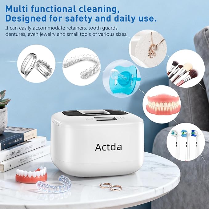 Wireless Ultrasonic Retainer Cleaner, Sonic Dental Cleaning Machine, Dental - Image 3