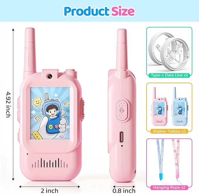 Video Walkie Talkies for Kids Toys, for Grandkids, 2 Pack HD Kids Walkie - Image 6