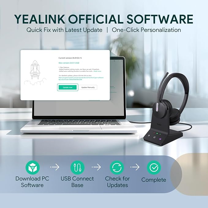 Yealink WH64 DECT & Bluetooth Mono Teams Wireless Headset, 606ft Long Range - Image 6