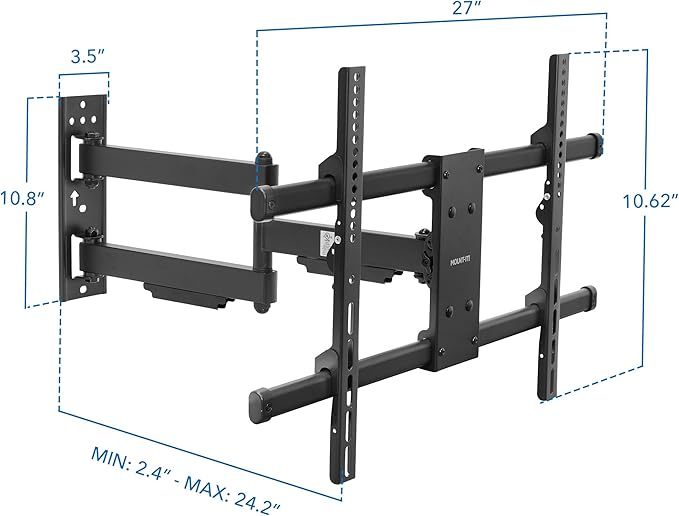 Mount-It! UL Certified Heavy Duty Full Motion TV Wall Mount - Image 9