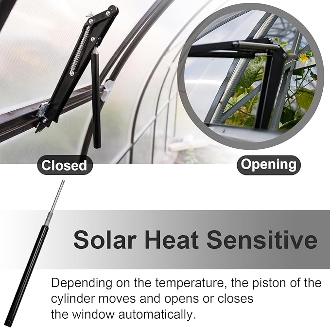 Amylove 2 Pcs Dual Spring Automatic Roof Vent Opener Greenhouse Accessories - Image 5