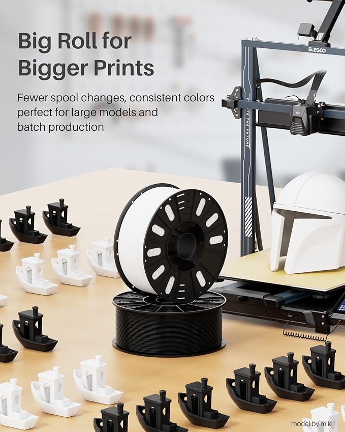 ELEGOO PLA Filament 1.75mm White 3KG, 3D Printer Filament Dimensional Accuracy - Image 2