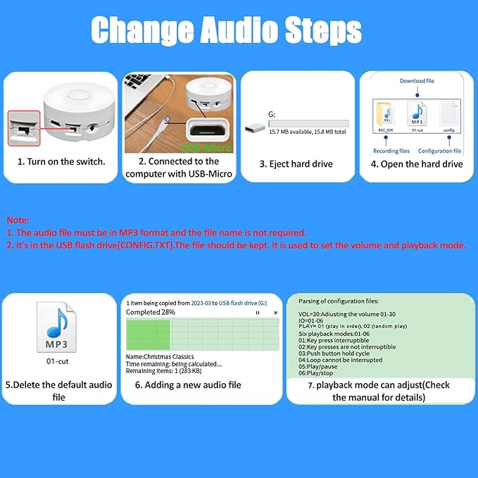 JRGKJCP 16 Minutes Voice Recorder, Record Custom Message - Image 4