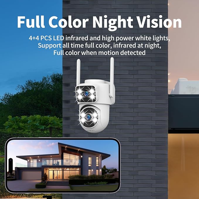 DZCCTVIPC Dual-Lens 2K Smart Indoor/Outdoor Security Camera, 5GHz Wi-Fi - Image 4