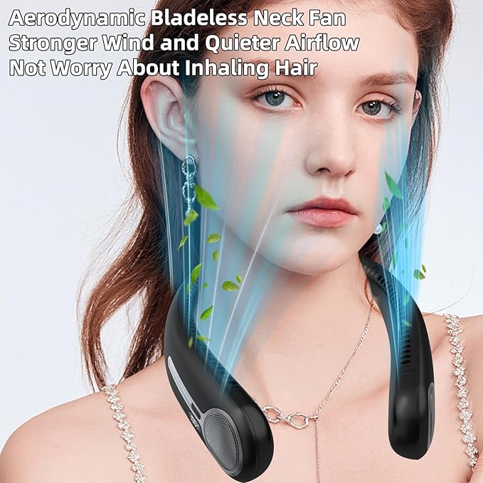 Portable Neck Fan, Hands Free Personal Wearable Bladeless Fan, 6000mAh USB - Image 7
