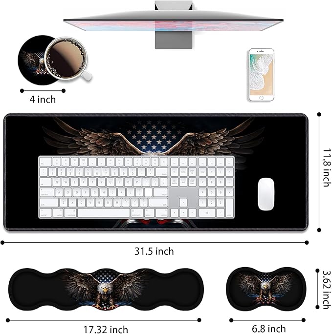 4 in 1 Ergonomic Keyboard Wrist Rest & Mouse Pad Wrist Rest Set, Large XXL - Image 2