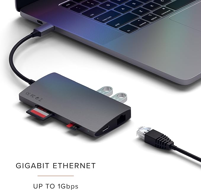 Satechi 8 in 1 USB C Hub Multiport Adapter V2, 4K HDMI, 115W USB C PD Charging - Image 3