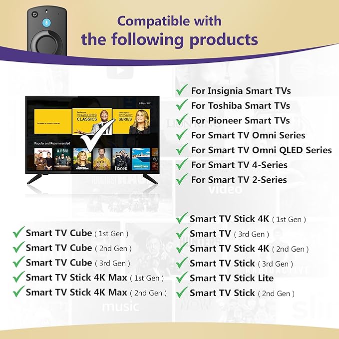 Replacement Voice Remote for Fire Smart Stick 4K/4k Max, Stick/Lite/HD - Image 2