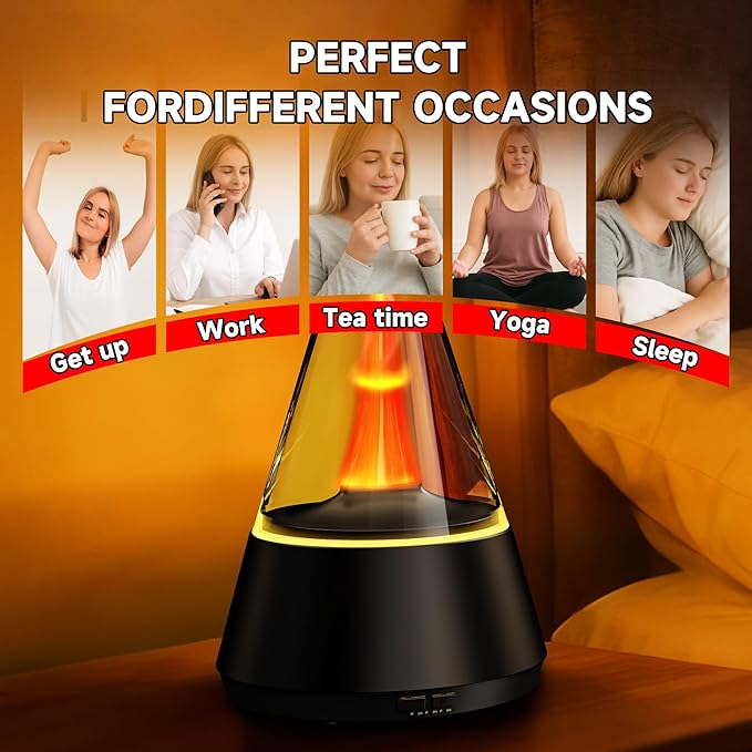Essential Oil Diffuser, 7 Colors Flame Effect Aroma Humidifier - Image 7