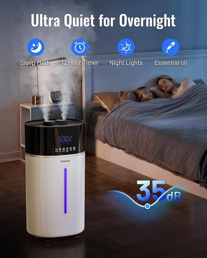 Yokekon Cool and Warm Mist Humidifier Large Room, 4.76Gal/18L Humidifiers - Image 8