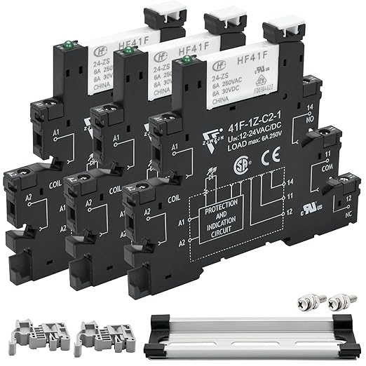 3Pcs Electromechanical Relay Black Miniature Power Relay 24VDC and 24VAC by ZJWZJH