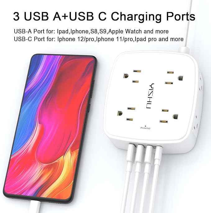 6 Ft Surge Protector Power Strip - Image 3