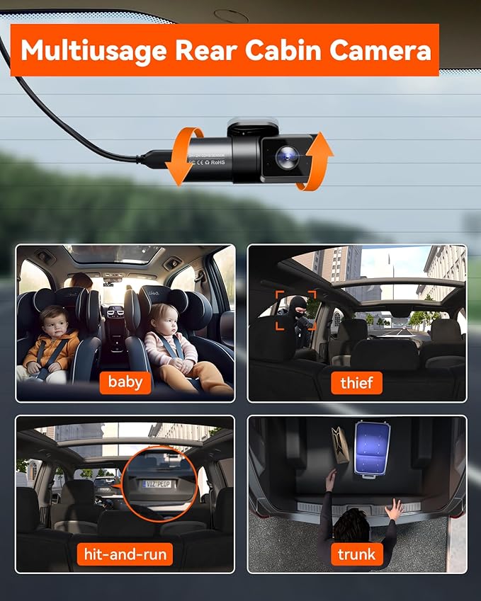 Vantrue N5 4 Channel WiFi 360° All Sides Dash Cam, STARVIS 2, IR Night Vision - Image 5