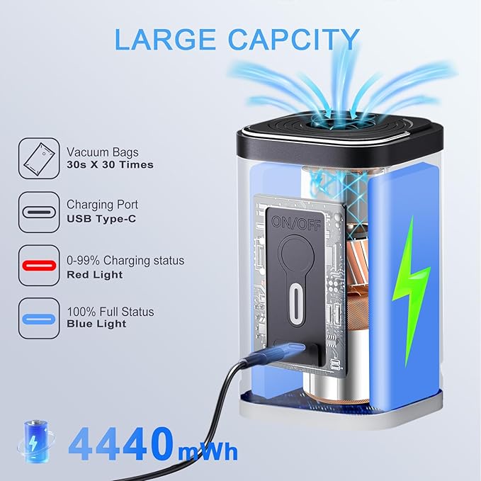Portable Pump for Vacuum Storage Bags Electric Travel Vacuum Pump for Various - Image 6