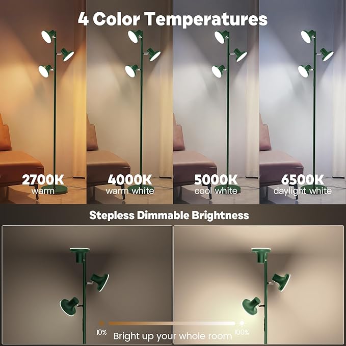 SIBRILLE 36W LED Tree Floor Lamp, Modern Dimmable Standing Lamp - Image 4