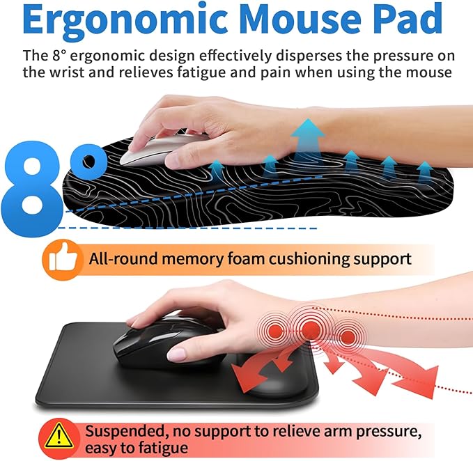 YIWEI Ergonomic Mouse Pad with Wrist Rest - Image 4