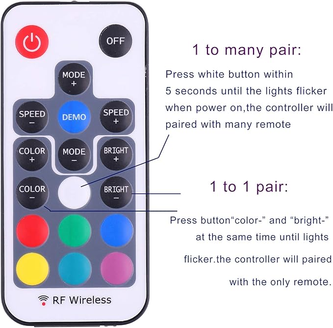 Mini Remote Controller for RGB Color LED Strip Lights, RF Dimmer for 12V DC LED - Image 6