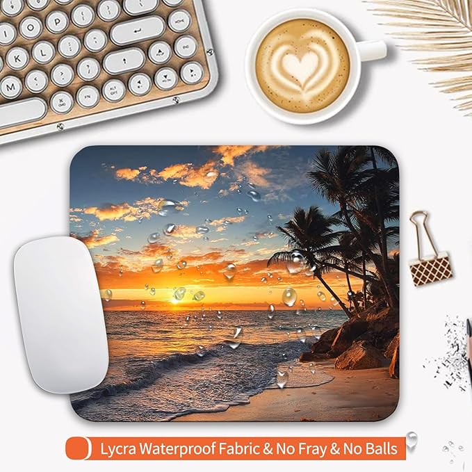 Armanza Square Mouse Pad Beach Sunset, Personalized Premium-Textured Custom - Image 3