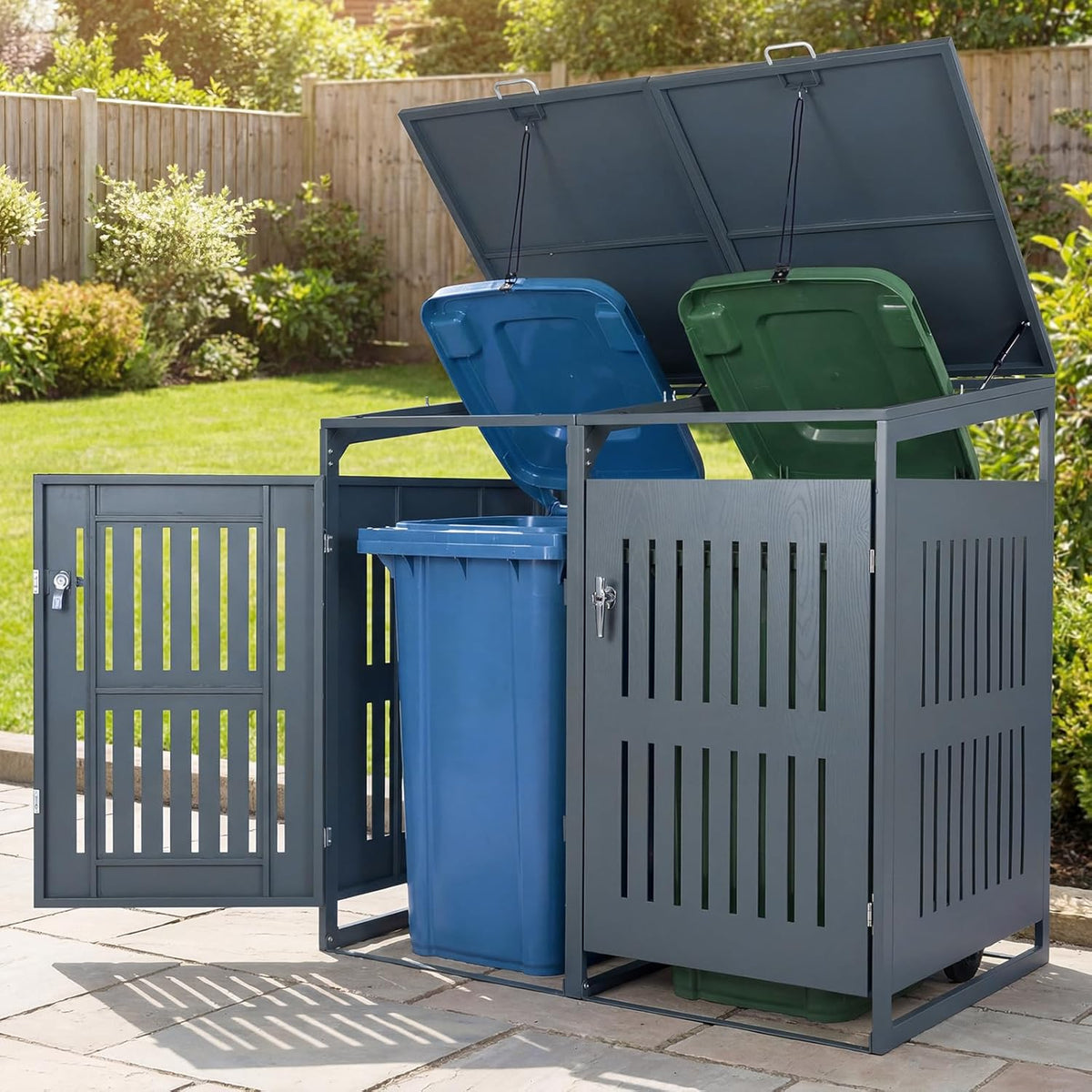 goplus 44 cu.ft outdoor trash can storage, garbage, main product view