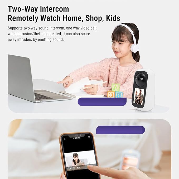 PUSOKEI 2K Security Camera Indoor, 360 PTZ Surveillance Camera - Image 2