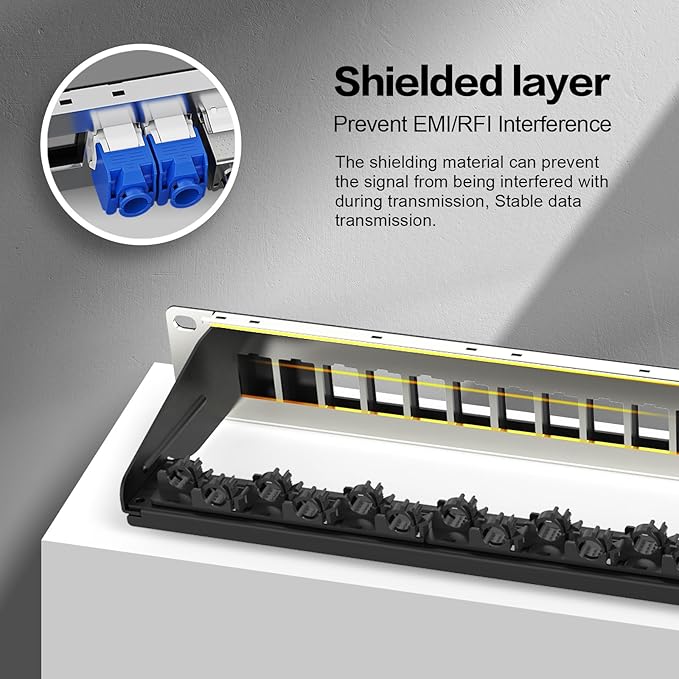 PBAEGAV 16 Port Patch Panel Blank UTP/STP 1U 19" Keystone Patch Panel - Image 5