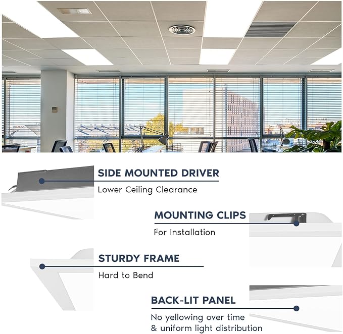 LUXRITE 2x4 FT LED Flat Panel Light, 5CCT Color Selectable 3000K 3500K 4000K - Image 4
