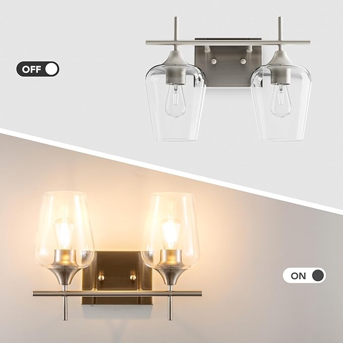 VONLUCE Bathroom Vanity Light, 2 Light Bathroom Light Fixture Over Mirror - Image 3
