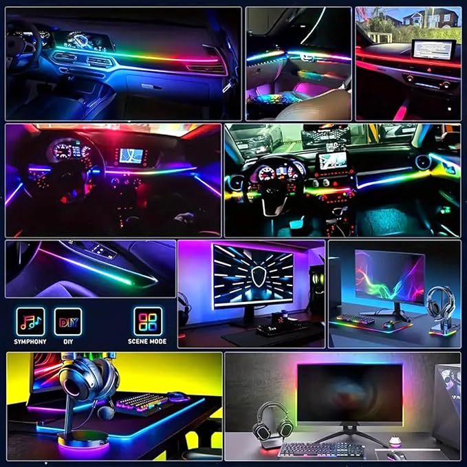 Goodream Interior Car Ambient Lighting Kit, 43.3 Inches RGB USB LED Ultrathin - Image 8